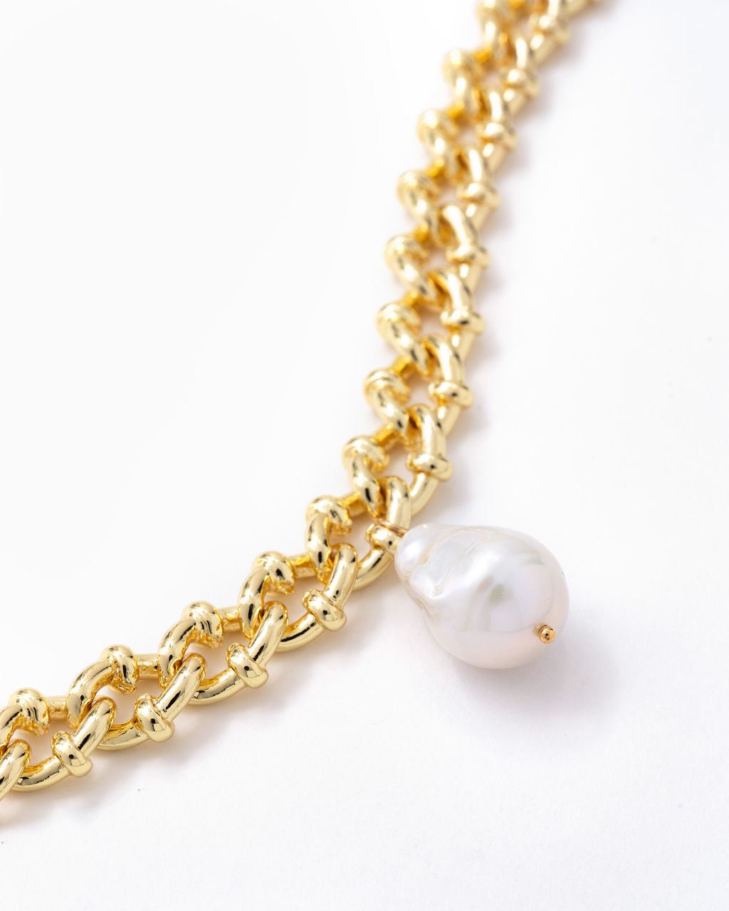 Dove Pearl Drop Necklace - Gold