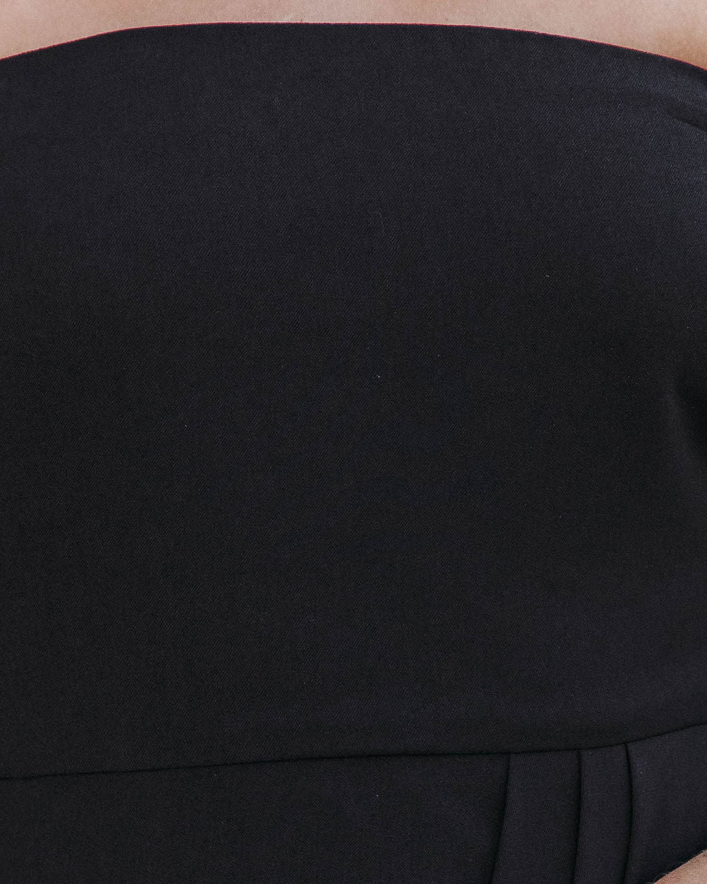 Aglow Strapless Draped Midi Dress - Black