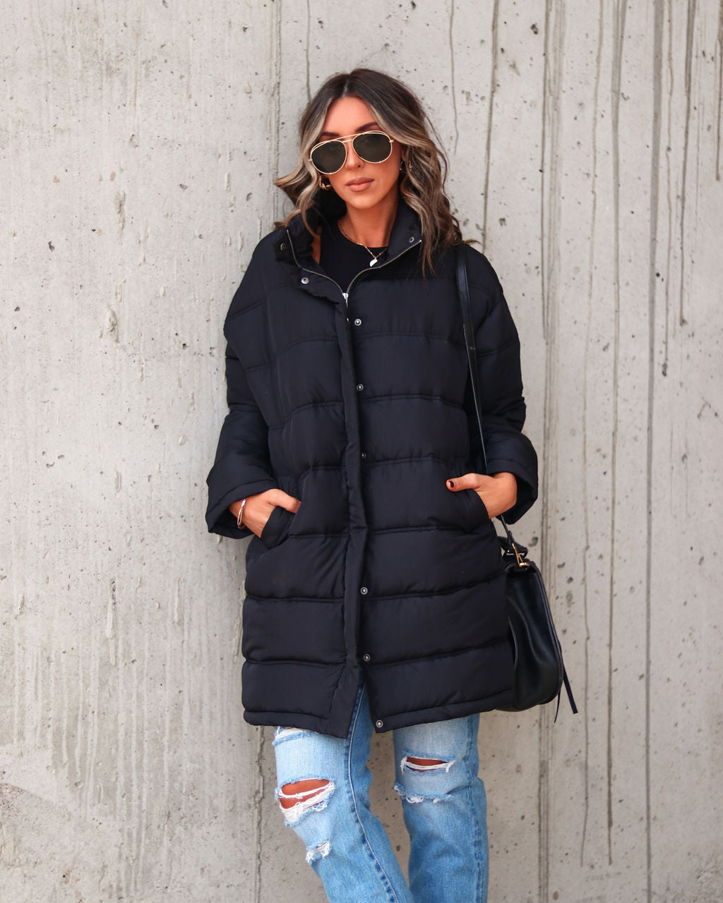 Jacksonia Pocketed Puff Coat - Black