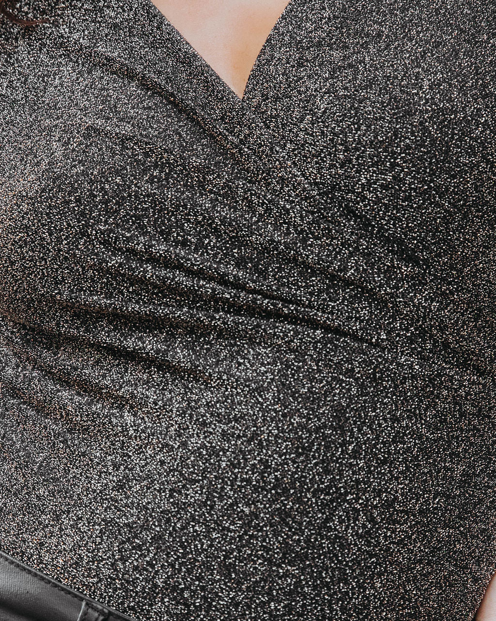 Shine Your Light Metallic Drape Long Sleeve Top - Gold