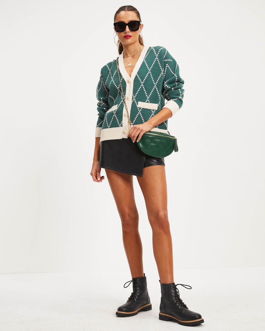 Nicola Knit Cardigan - Pine