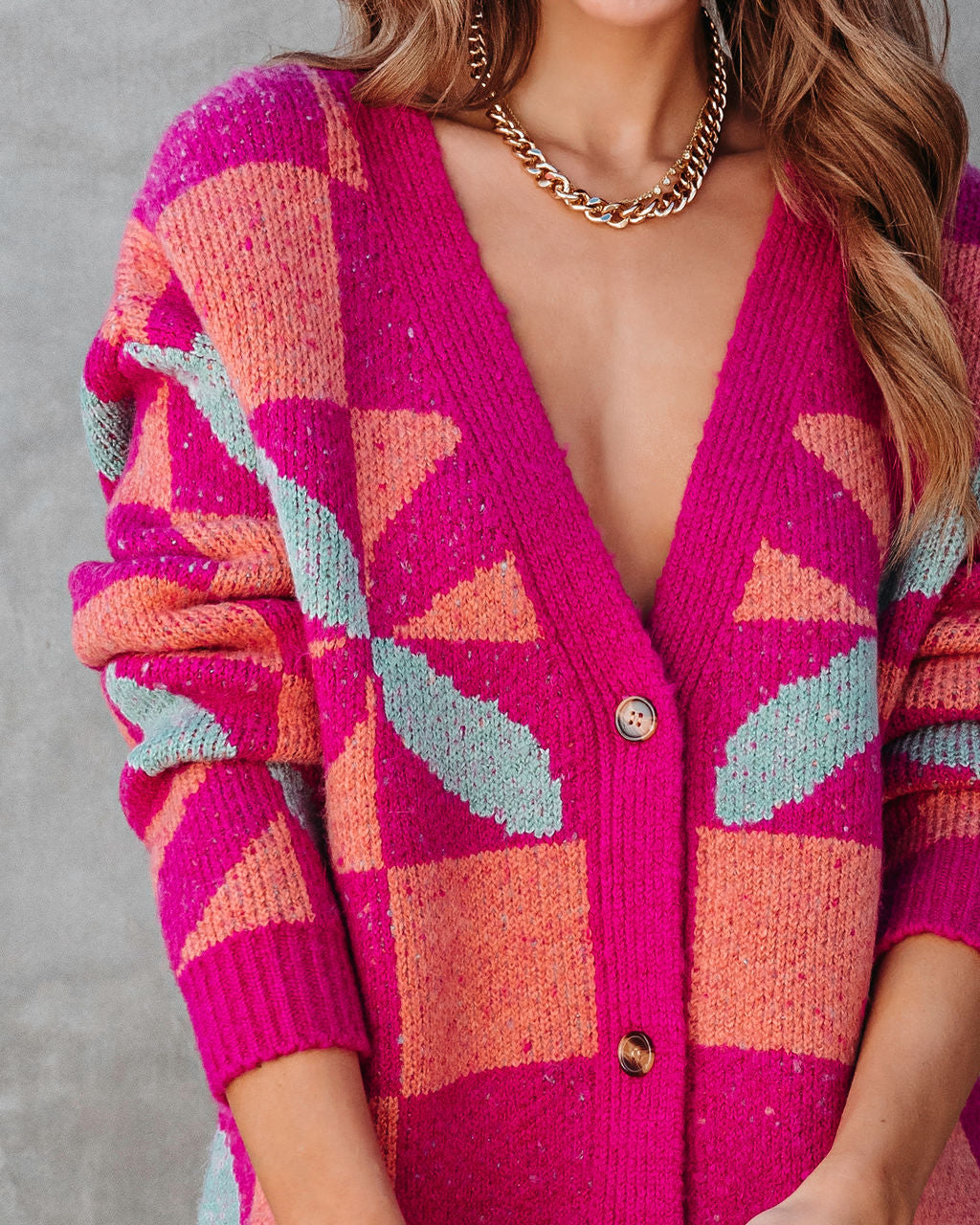 Chill Out Babe Checkered Floral Cardigan