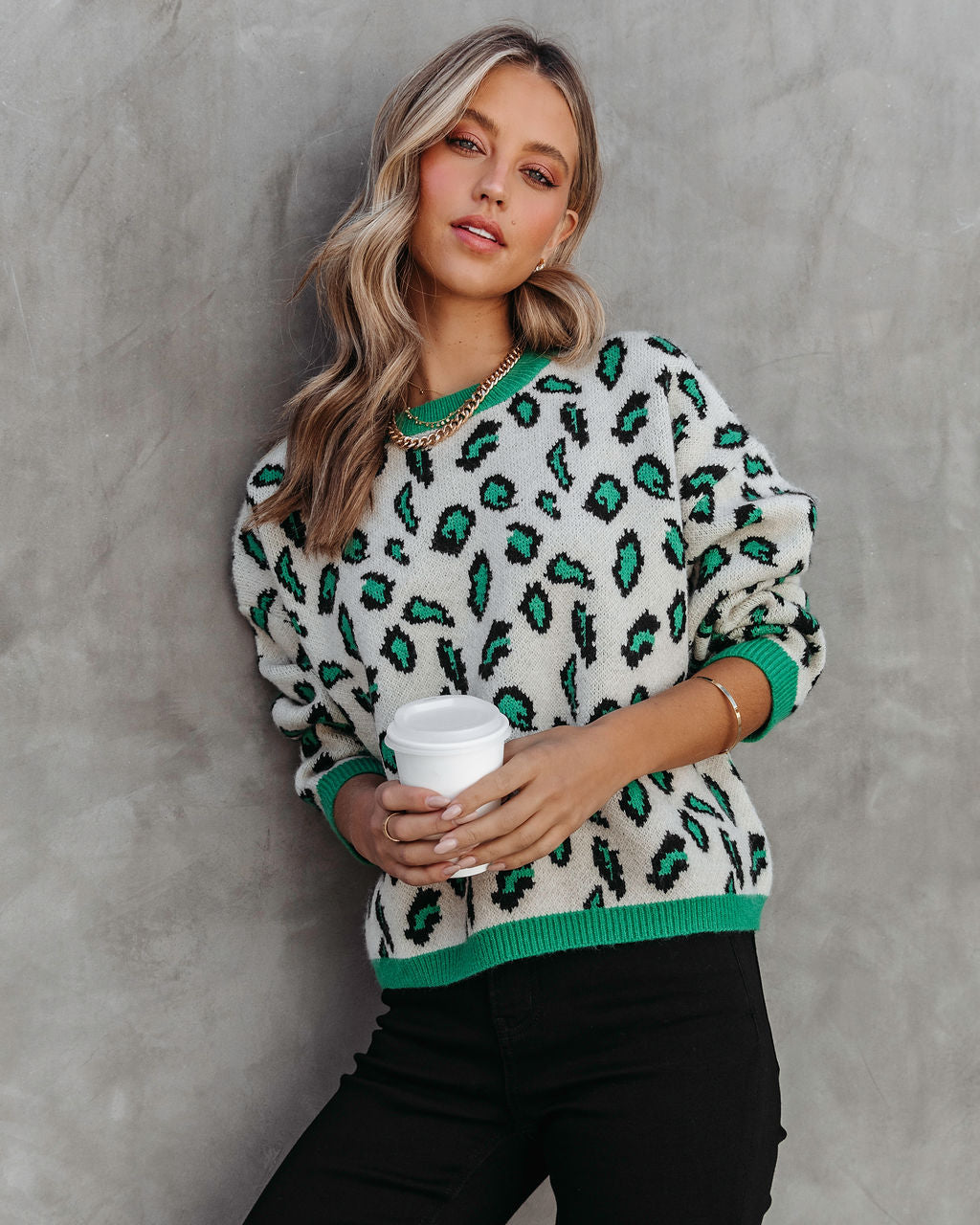 Amazonia Leopard Sweater - Green