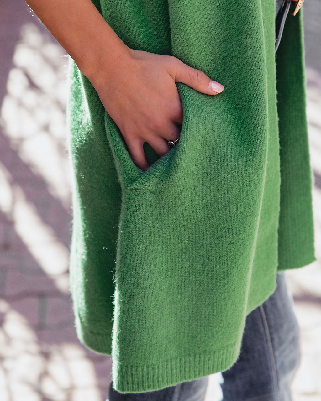 Changing Leaf Pocketed Cardigan - Green