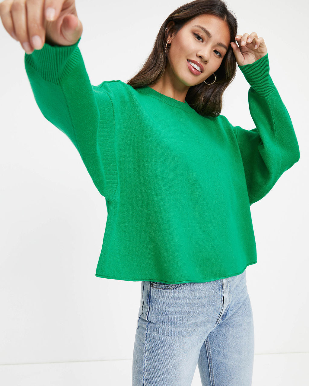 Sarna Dolman Knit Sweater - Green