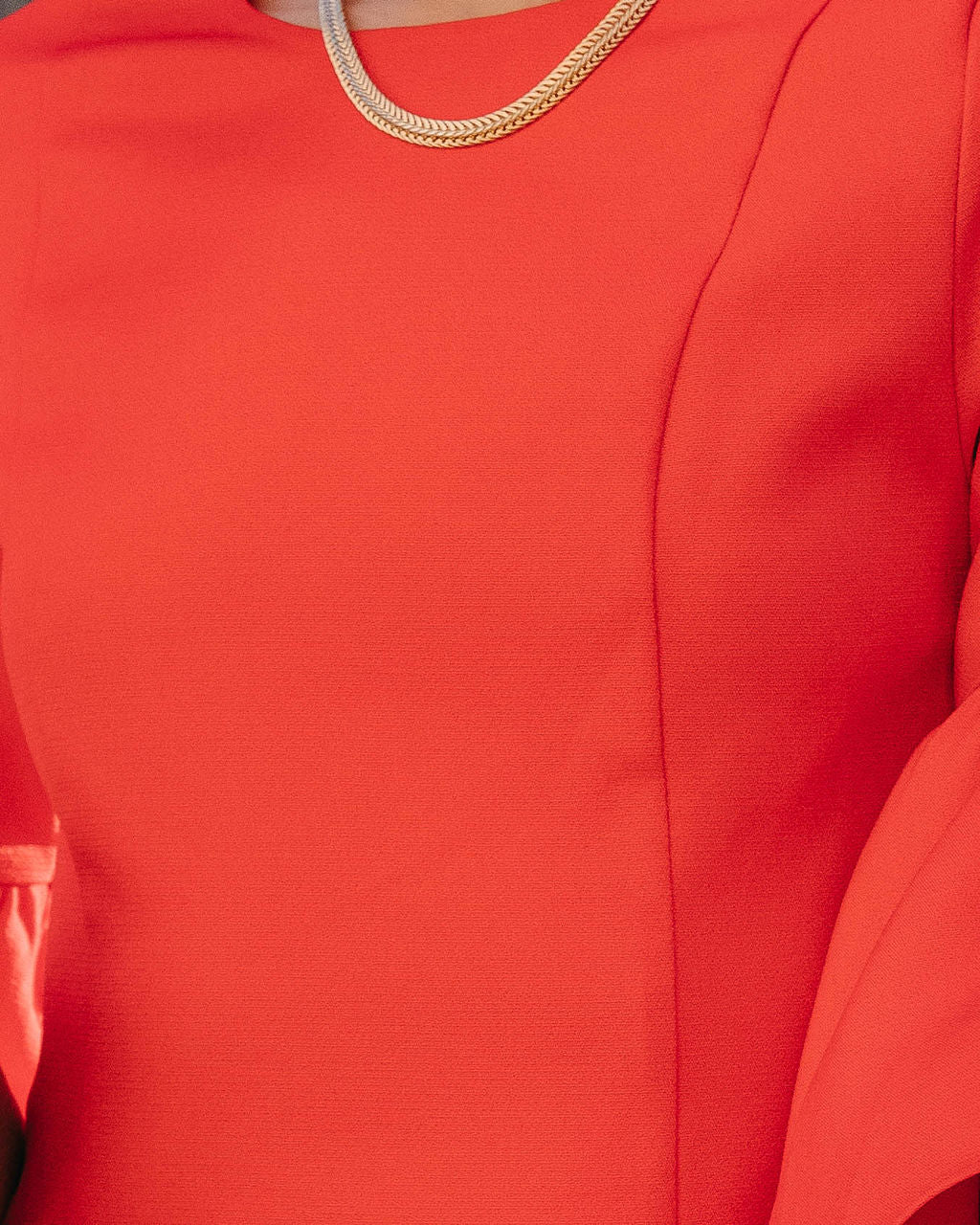 After Work Social Ruffle Sleeve Mini Dress - Red