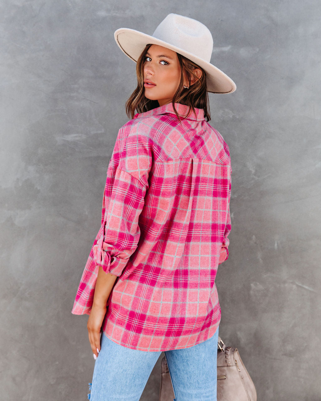 Mildred Plaid Button Down Top