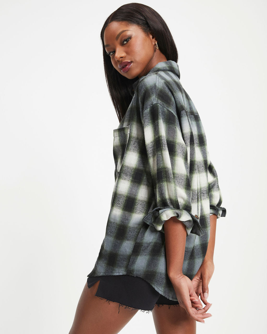 Lenny Plaid Button Down Top