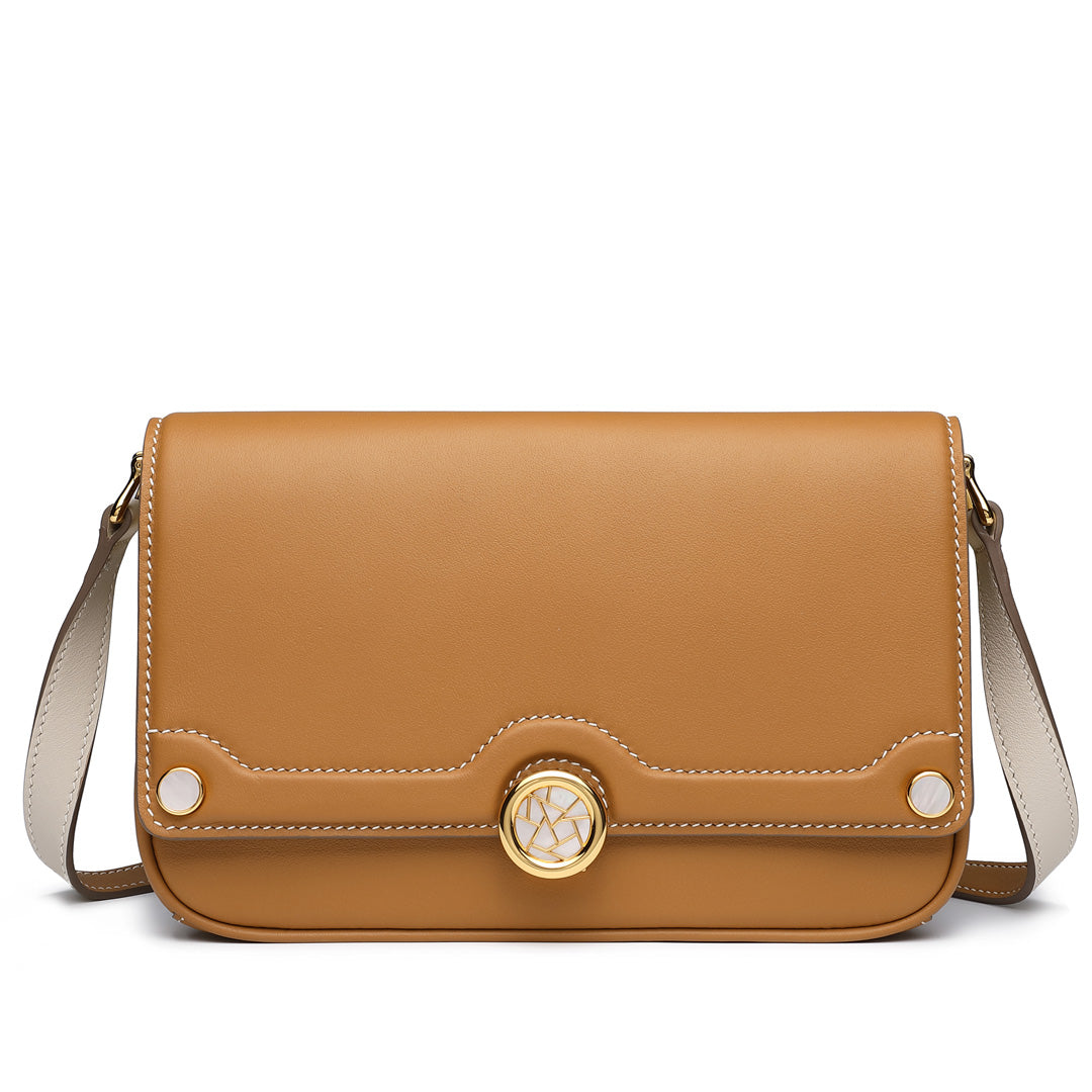 Handmade Biscuit SWIFT Leather Crossbody Gemini Saddle Bag