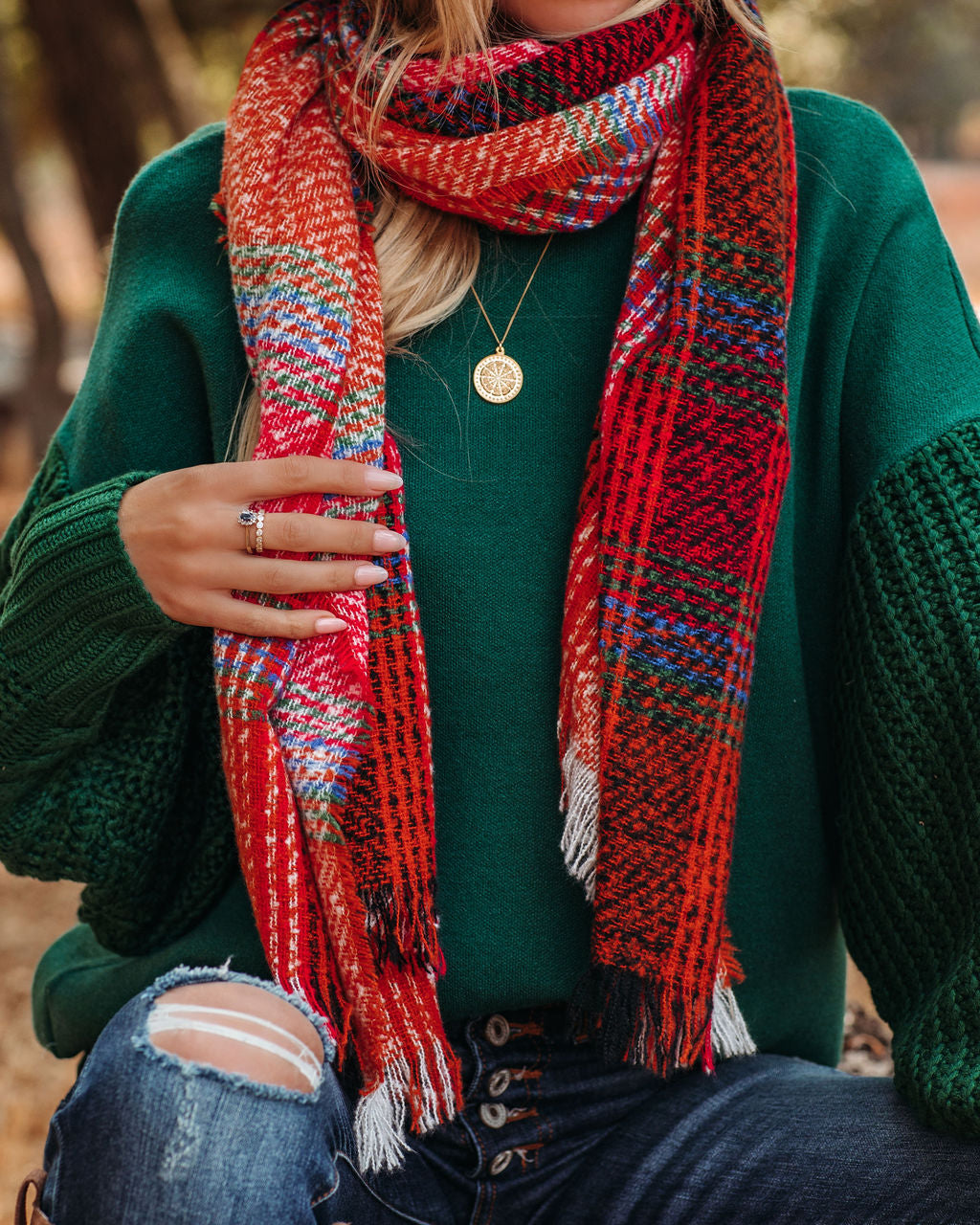 Spiced Plaid Blanket Scarf