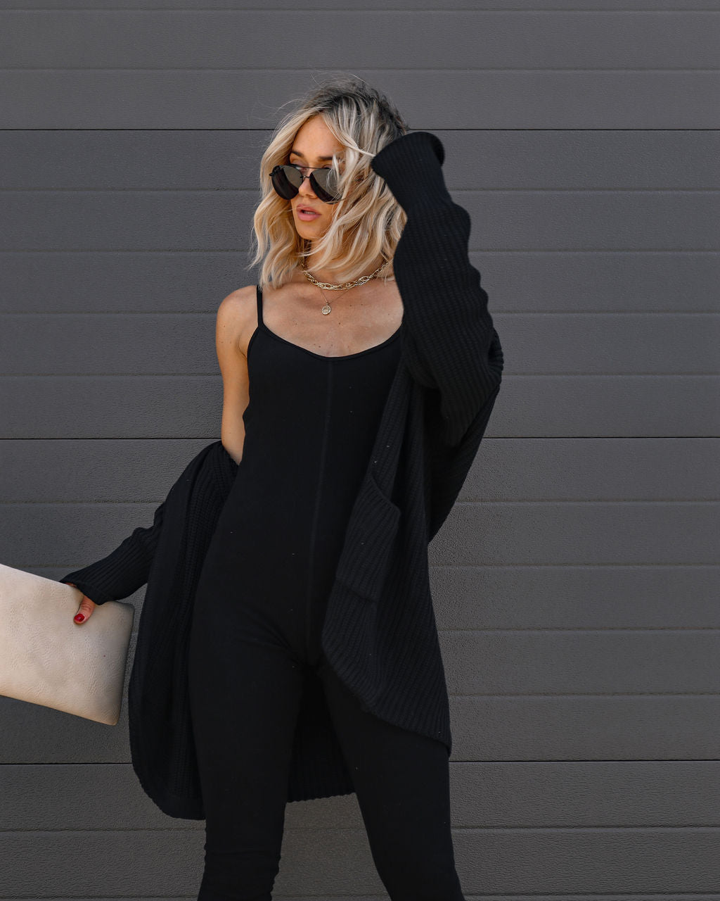 Sinclaire Cotton Pocketed Cardigan - Black