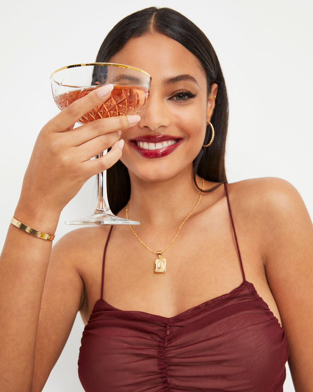 Noella Ruched Maxi Dress - Burgundy - FINAL SALE