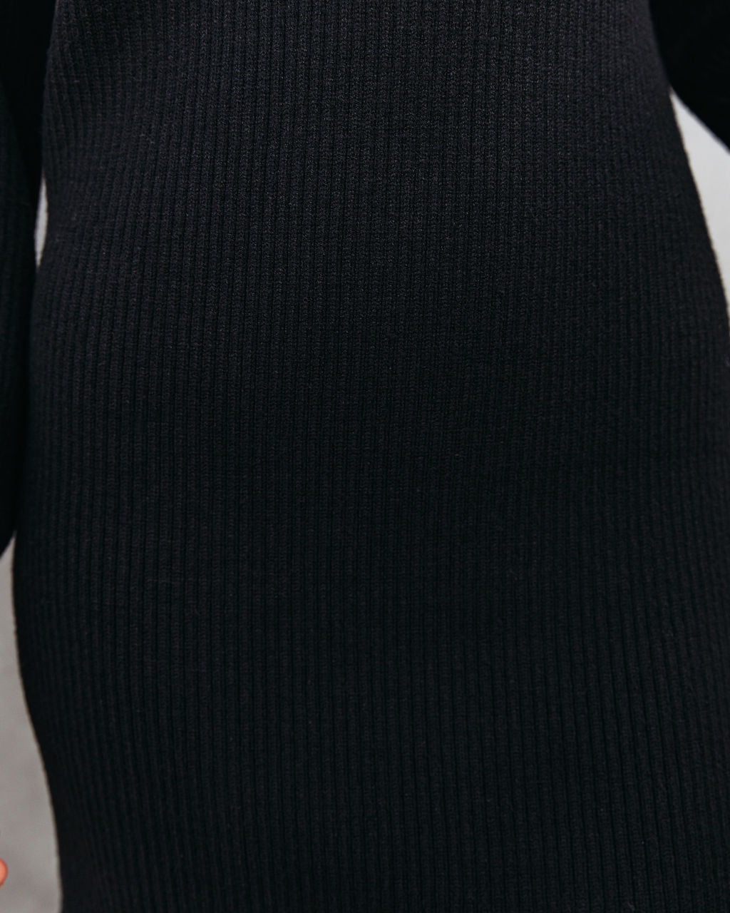 Anastasia Mock Neck Knit Sweater Dress - Black