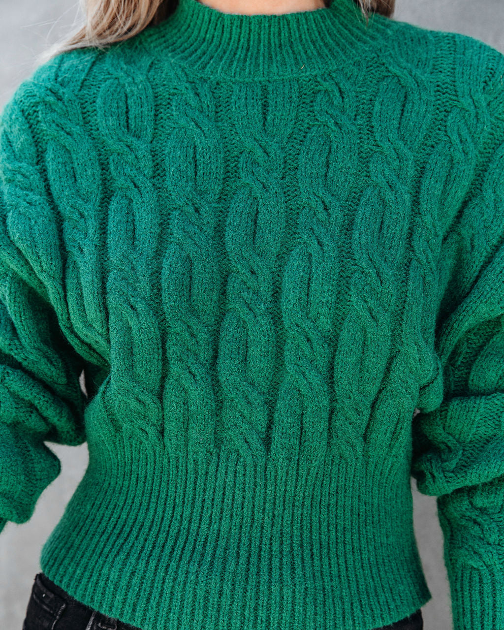 All In Good Fun Cable Knit Pullover Sweater - Emerald