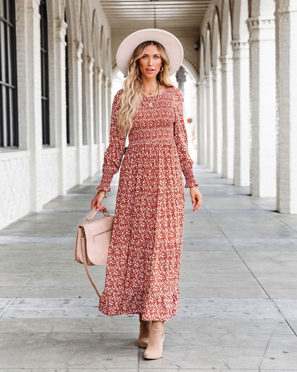 Justina Floral Smocked Maxi Dress