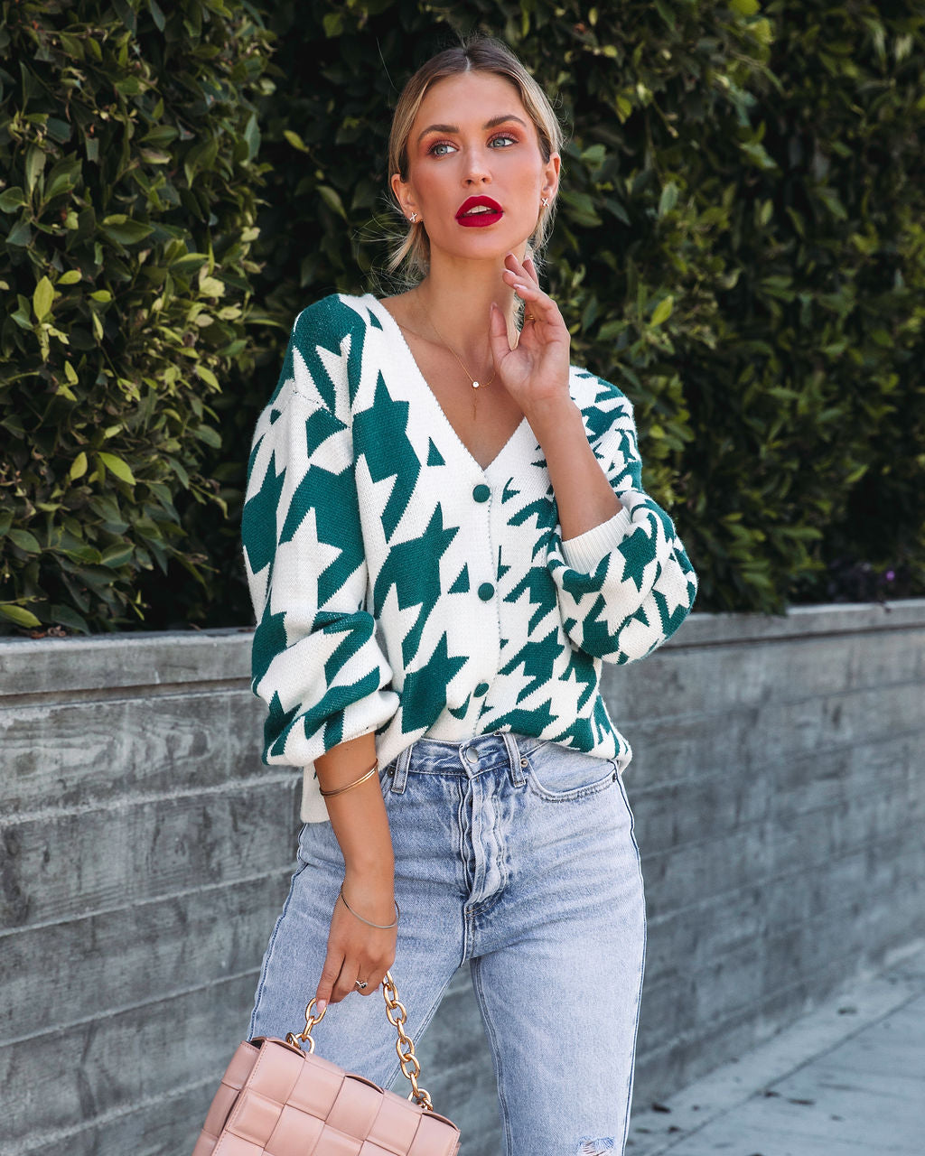 Strike A Pose Houndstooth Cardigan
