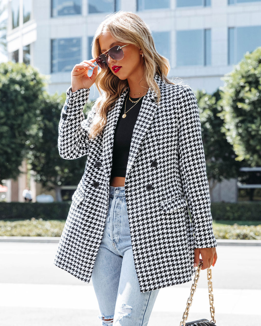 Goal Chaser Pocketed Houndstooth Blazer