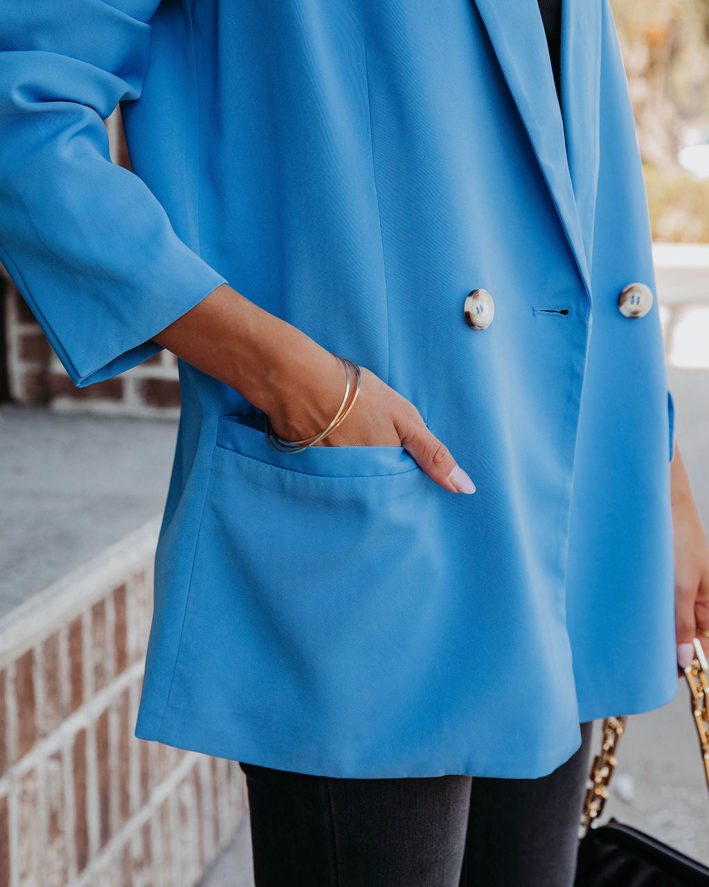 Whinn Pocketed Blazer - Blue - SALE