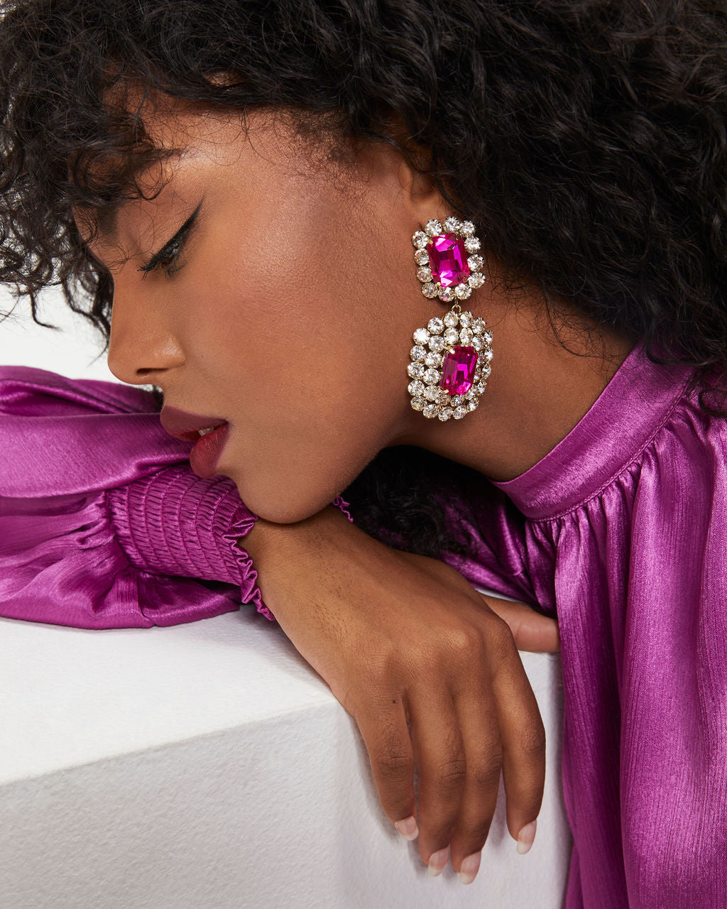 Monroe Drop Earrings - Pink
