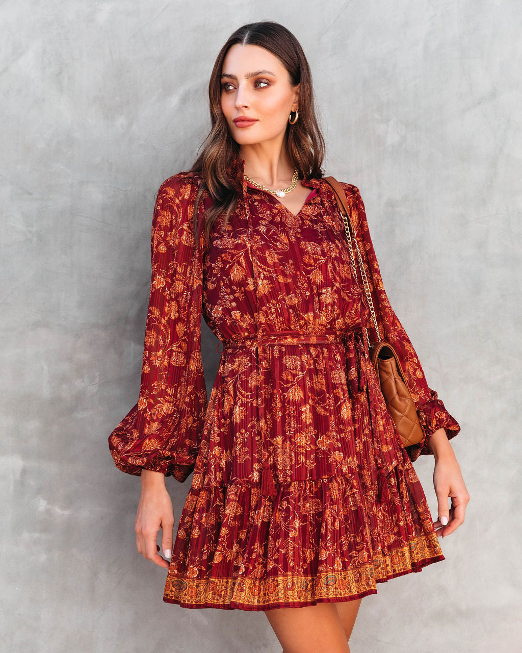 Thankful One Printed Mini Dress