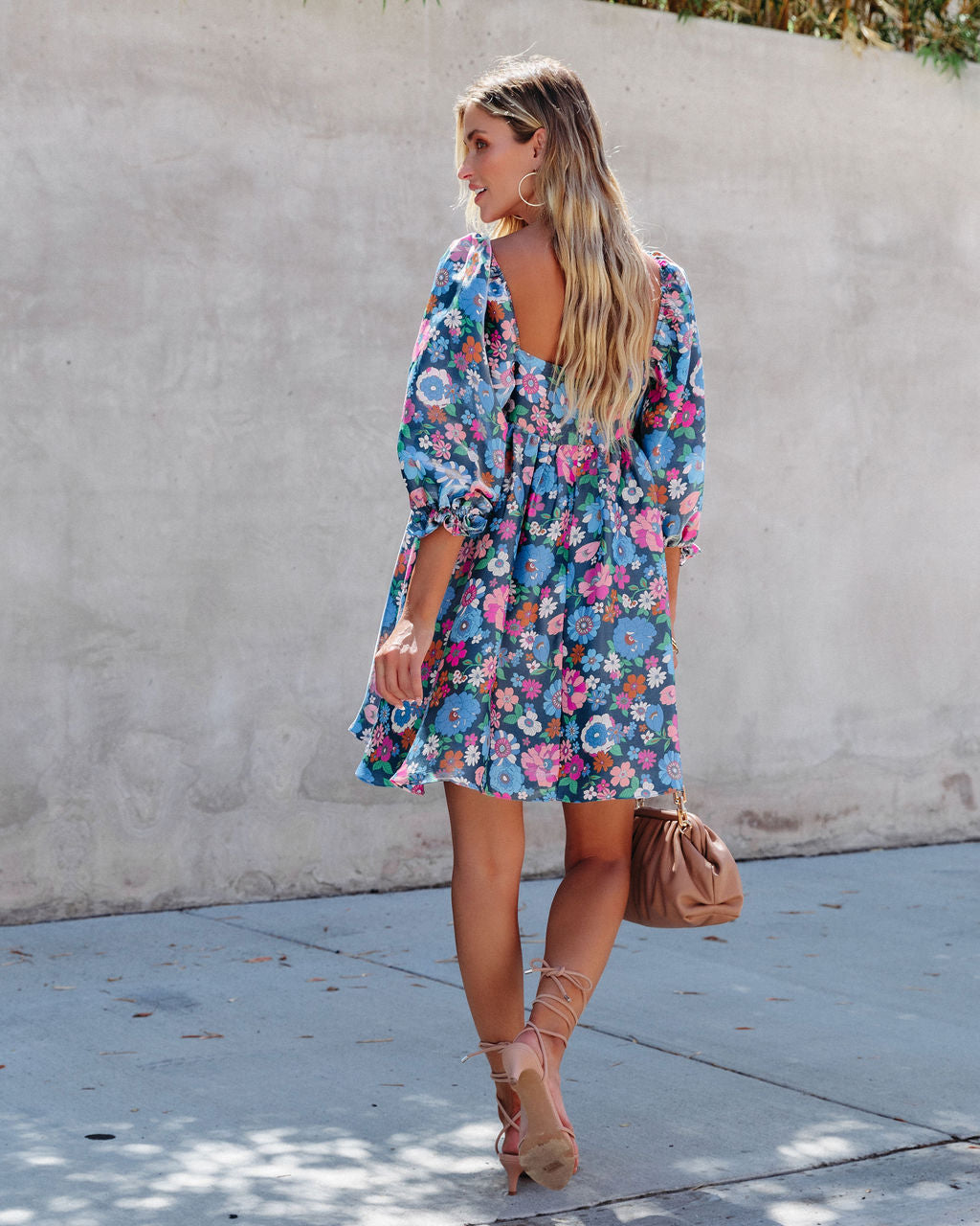 Katy Floral High Sheen Babydoll Dress