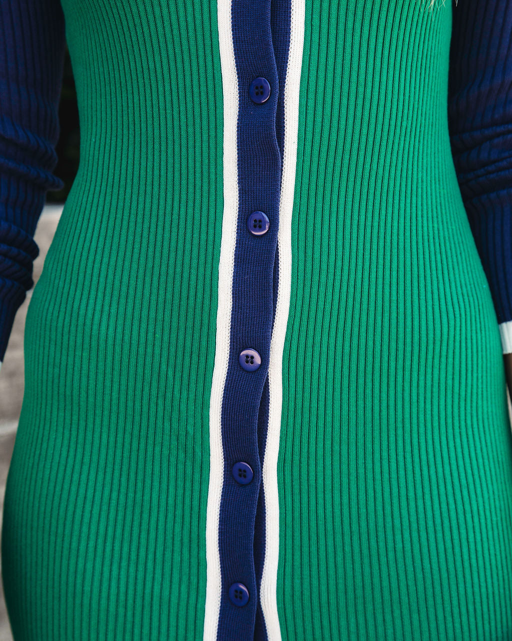 Catwalk Dreams Ribbed Knit Sweater Dress - Green