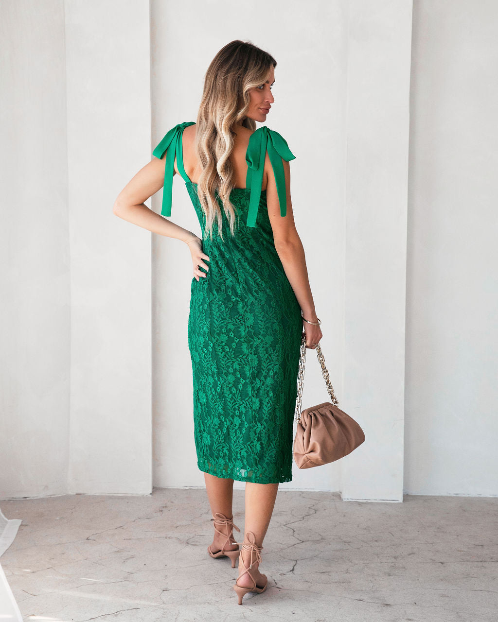 Endless Love Story Lace Midi Dress - Green