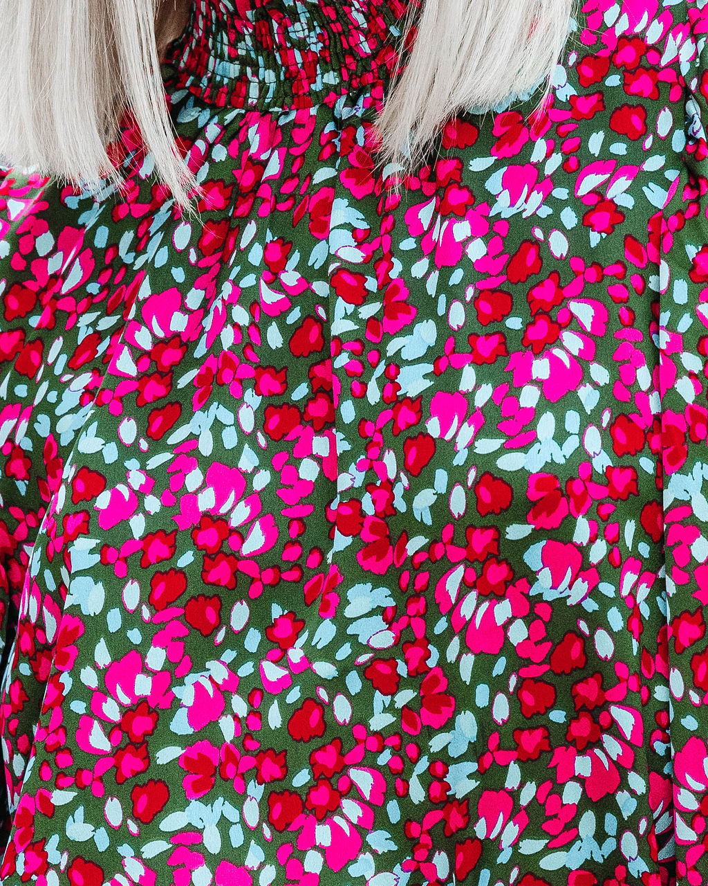 Kourt Printed Balloon Sleeve Top