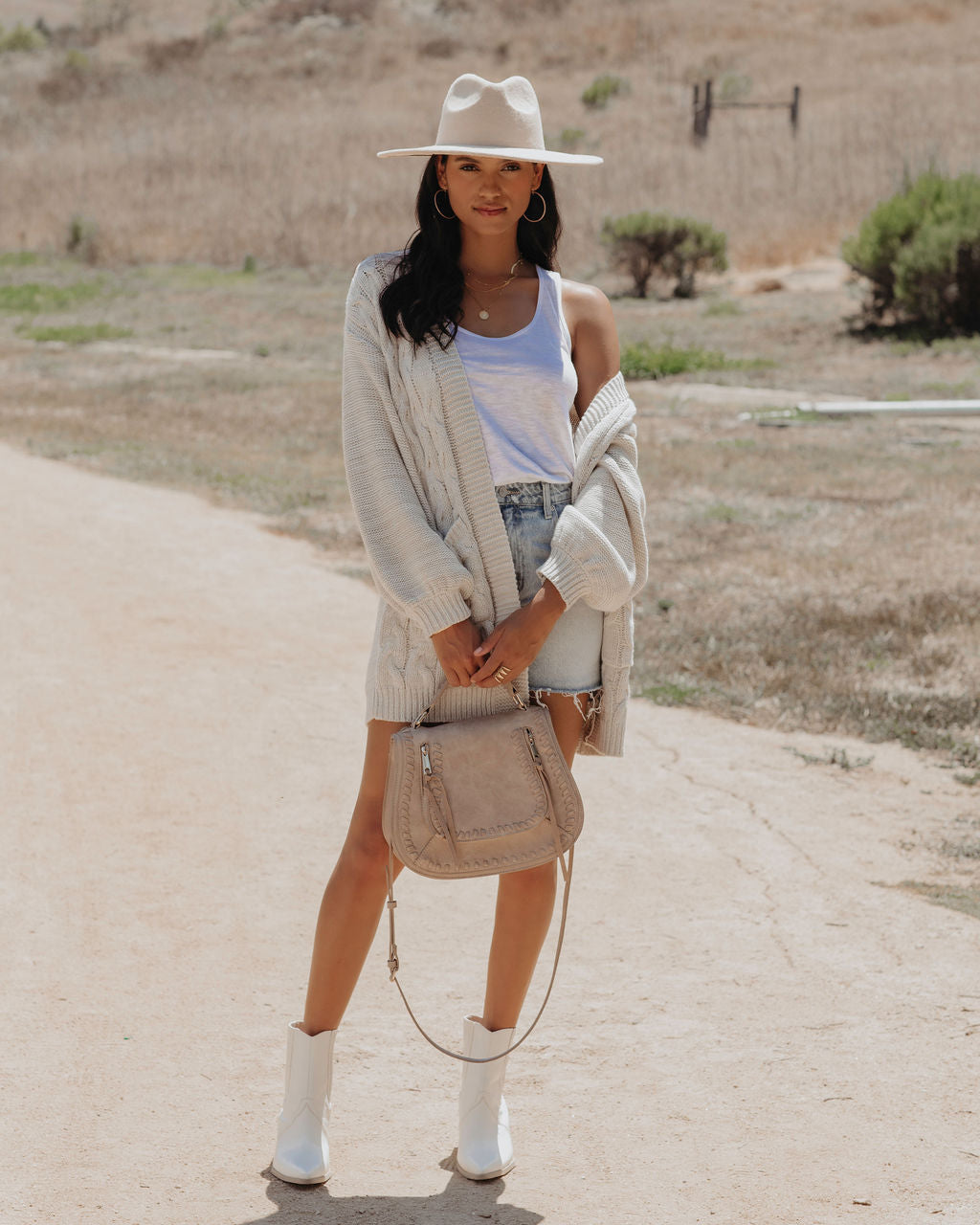 Cozy Up Cable Knit Pocketed Cardigan - Oatmeal - FINAL SALE