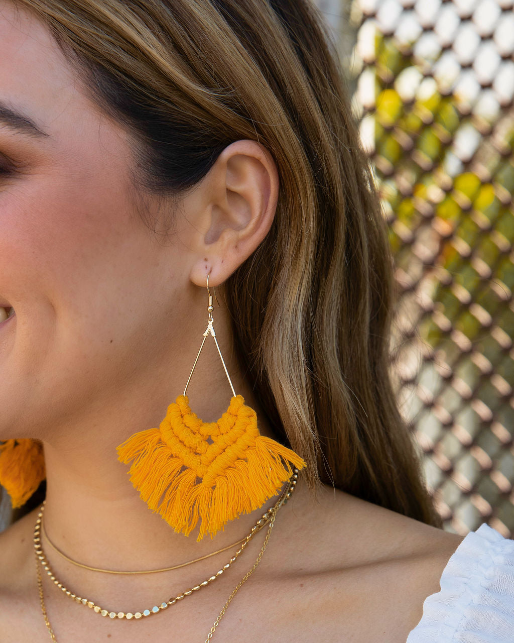 Sureya Macrame Earrings - Marigold - FINAL SALE