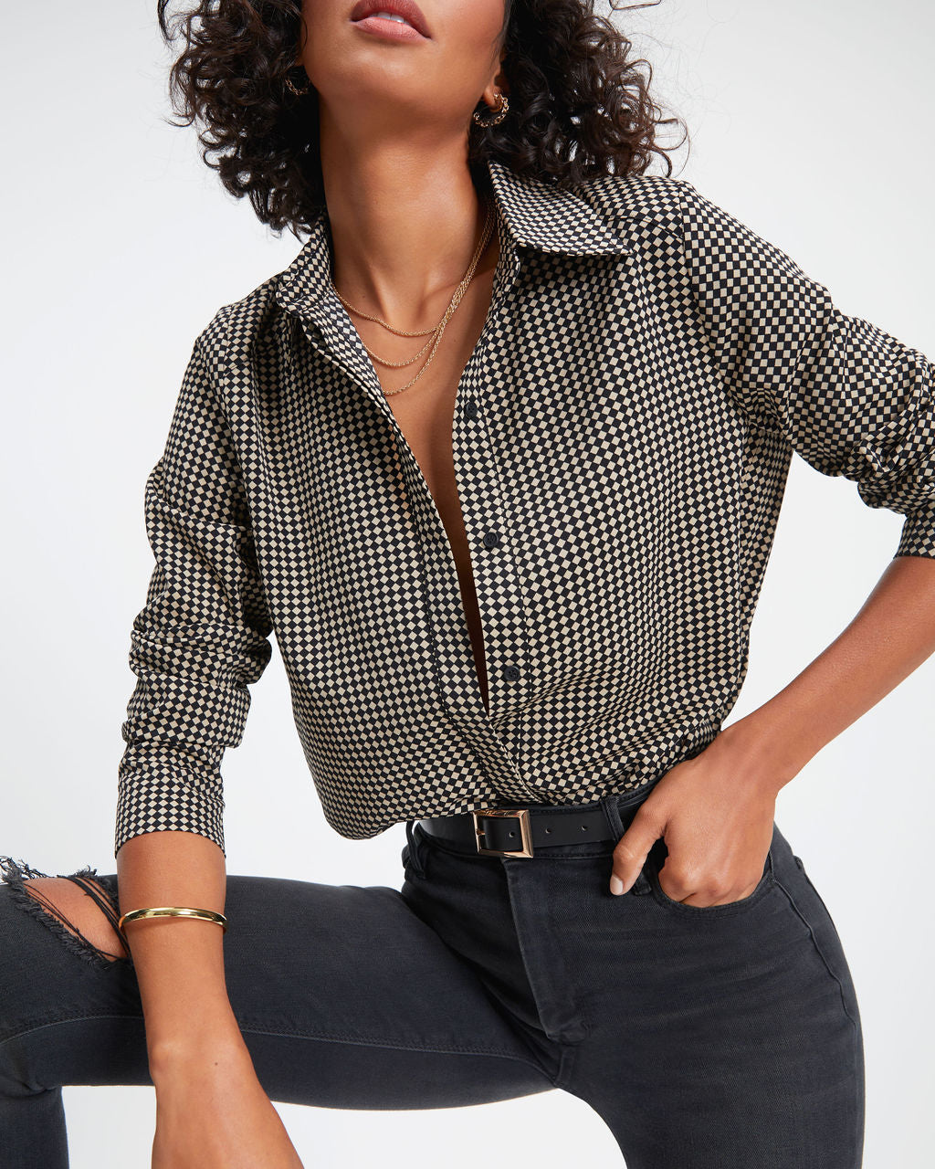 Beyond Your Imagination Printed Button Down Top