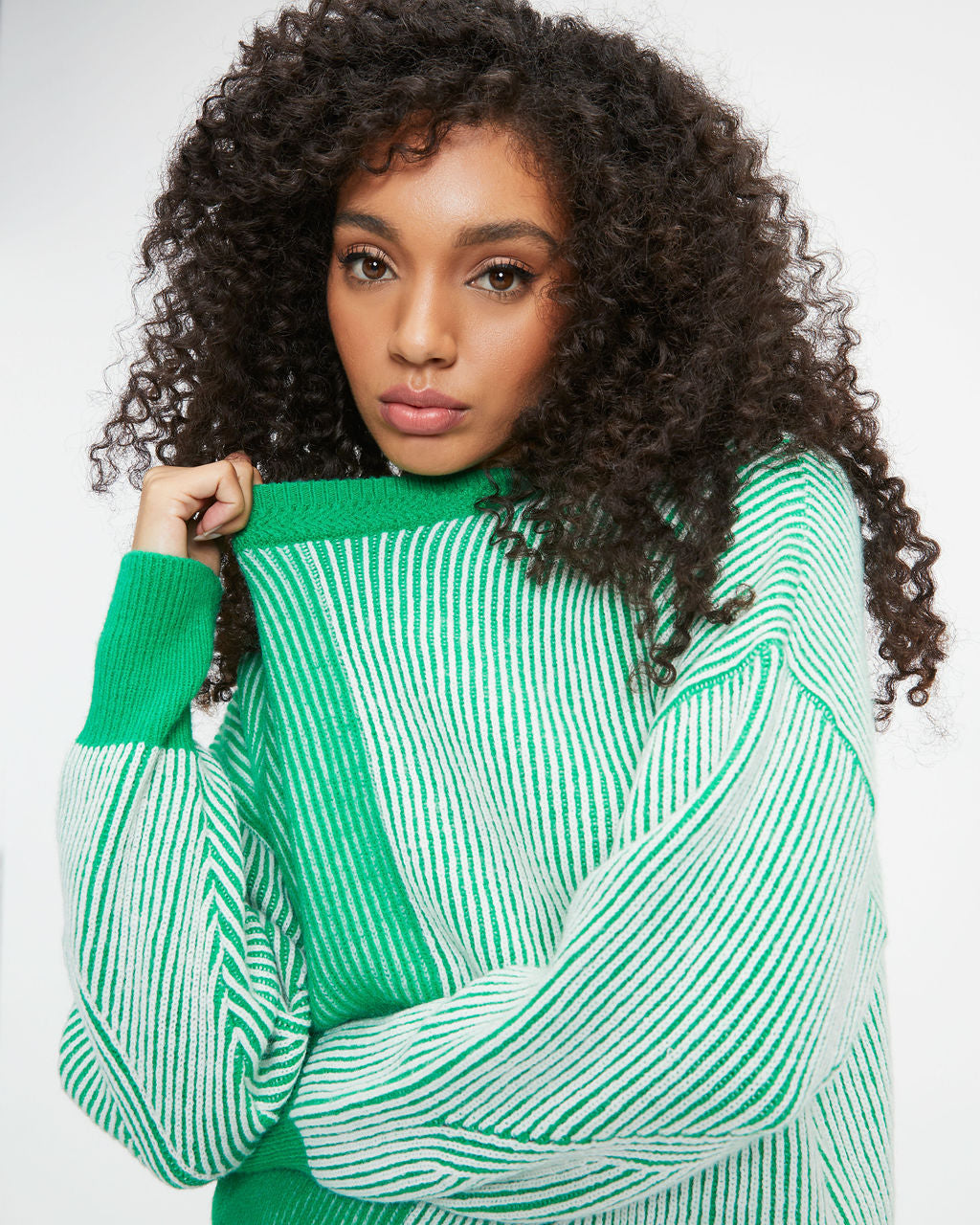 Doing The Impossible Ribbed Knit Pullover Sweater - Green