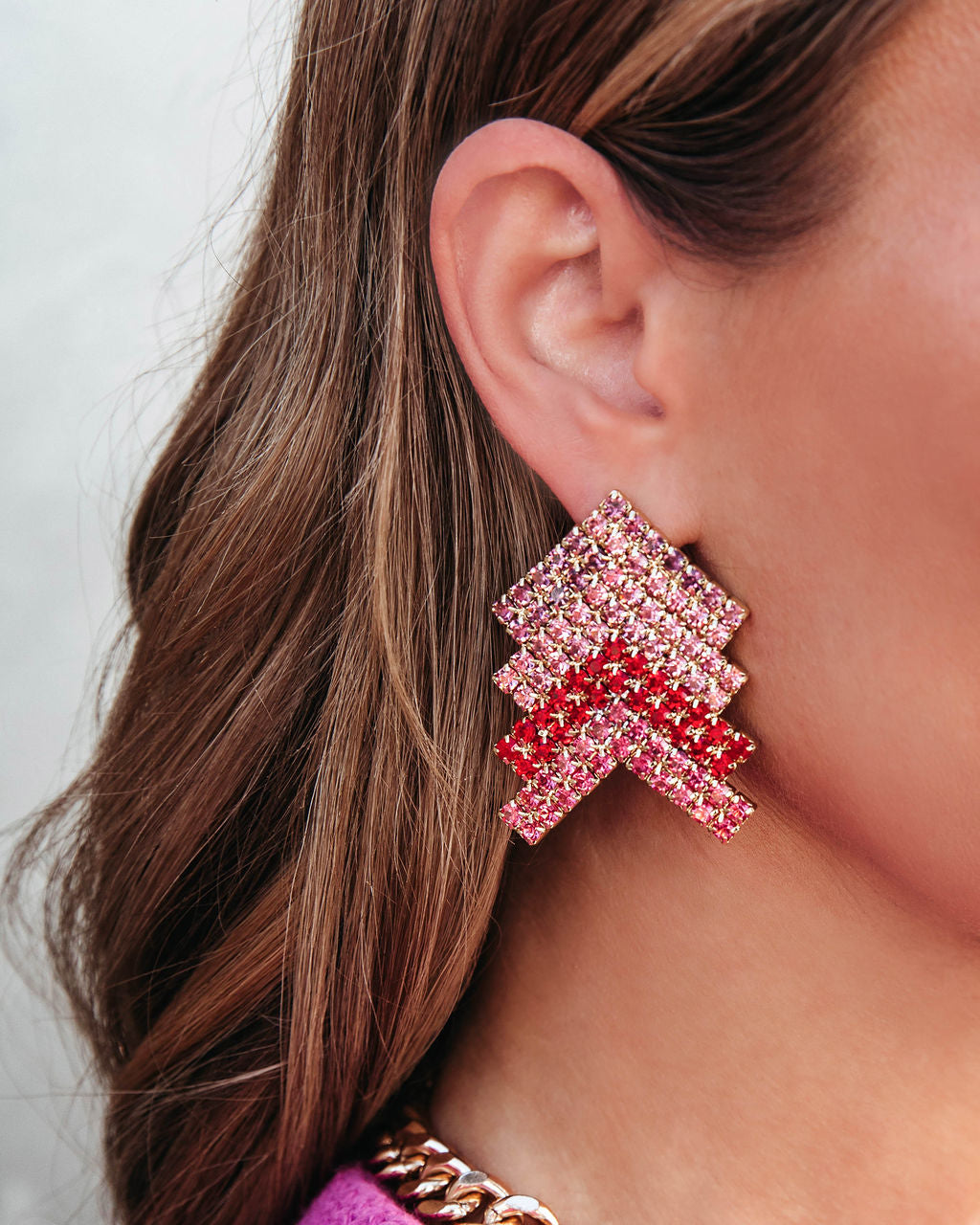 Chevron Drop Earrings - Multi - FINAL SALE