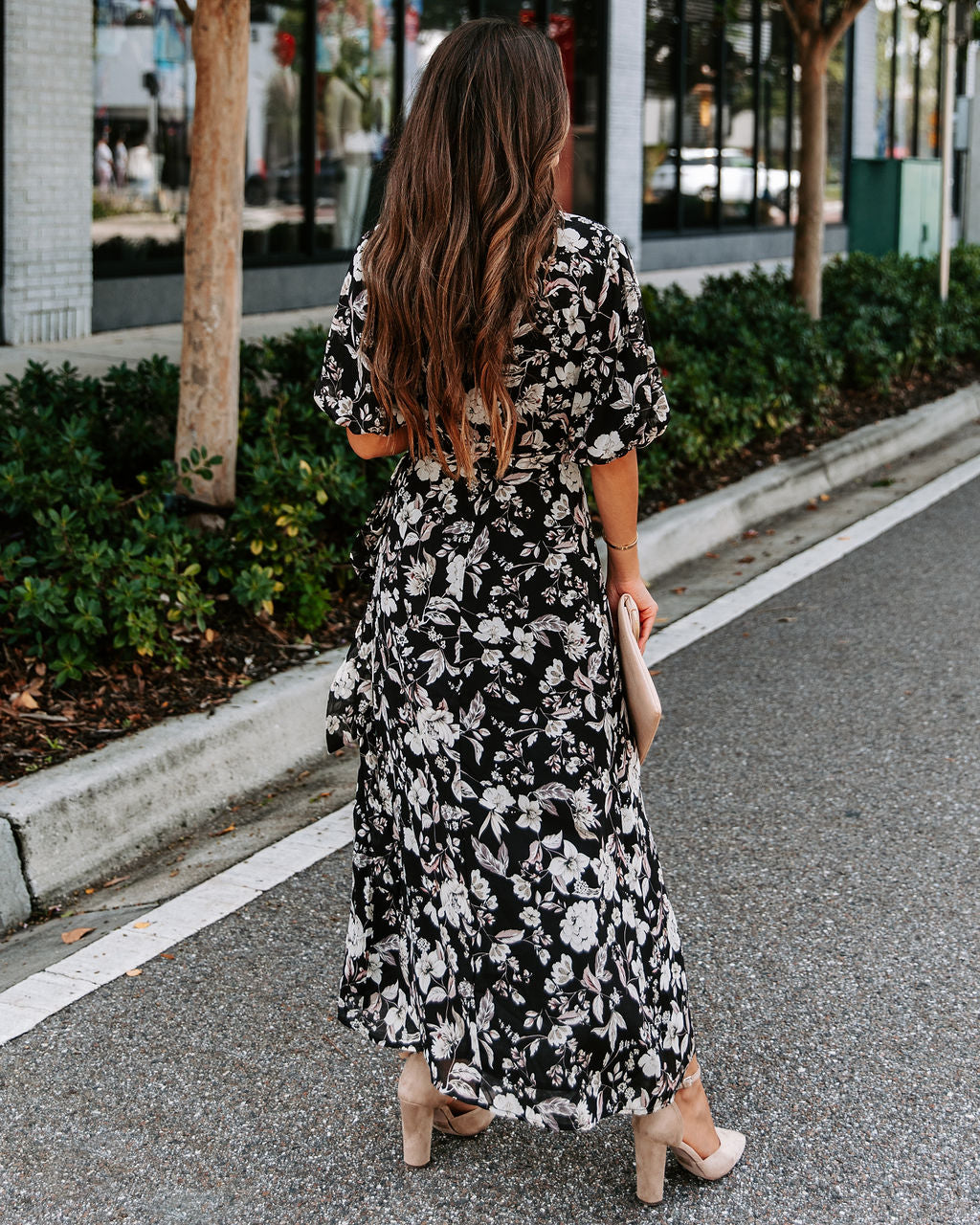 Tasha Floral Wrap Midi Dress