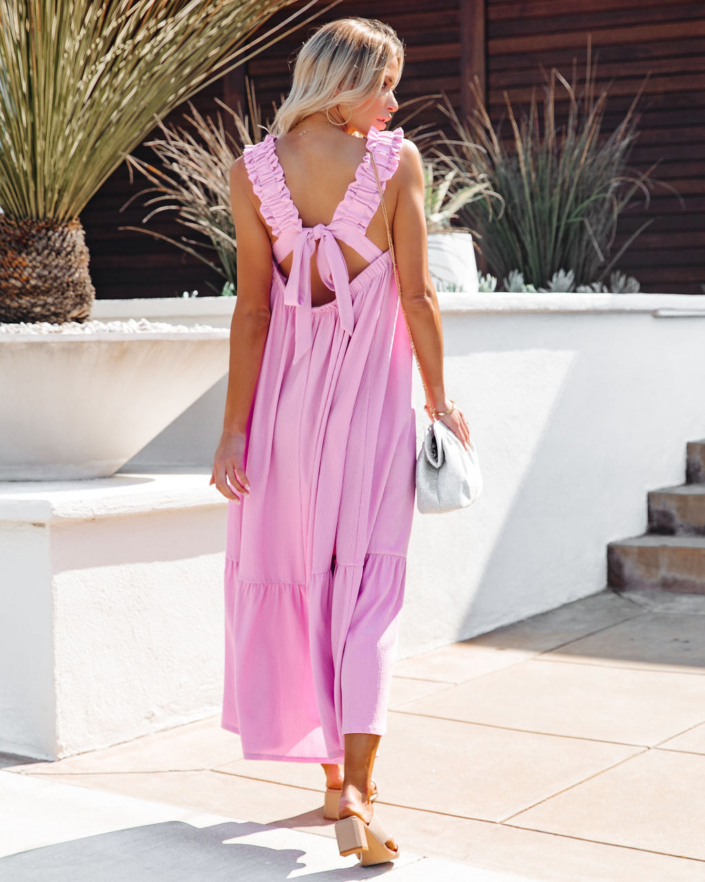You Are Loved Ruched Strap Maxi Dress - Lavender - SALE