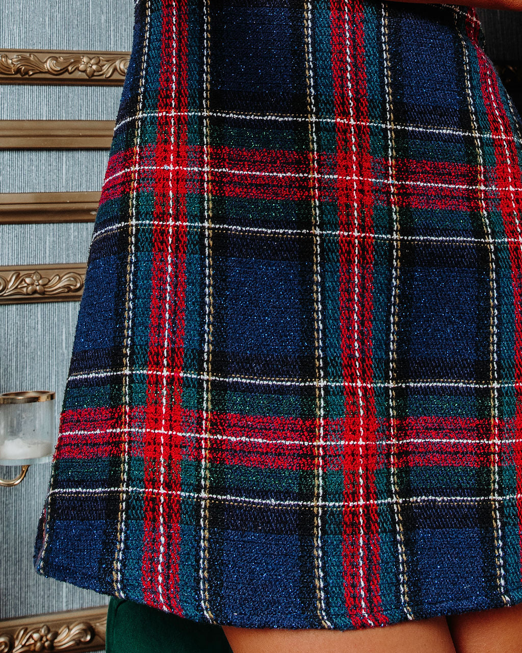 Best Wishes Plaid Tweed Mini Dress