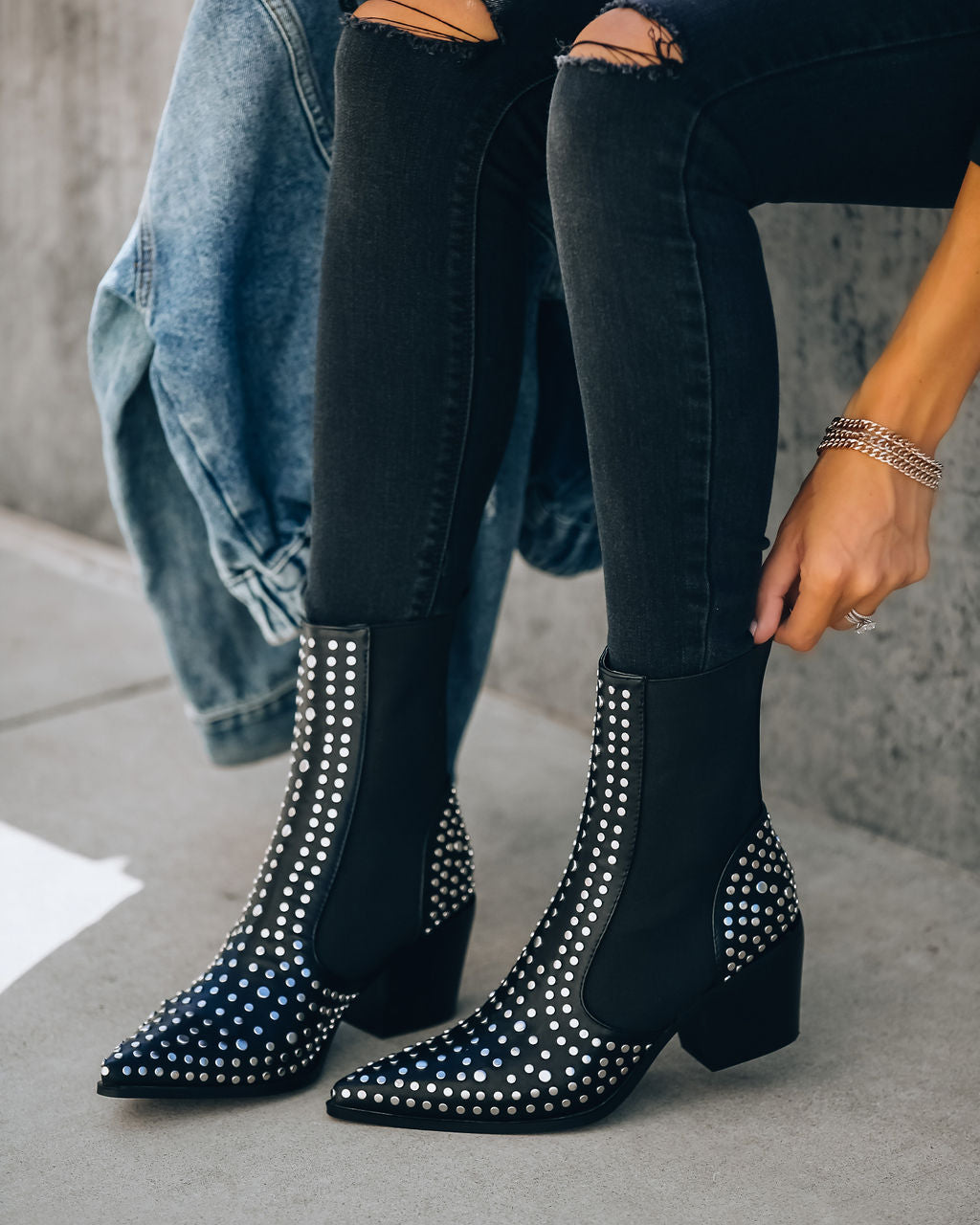 Motorway Studded Heeled Chelsea Boot