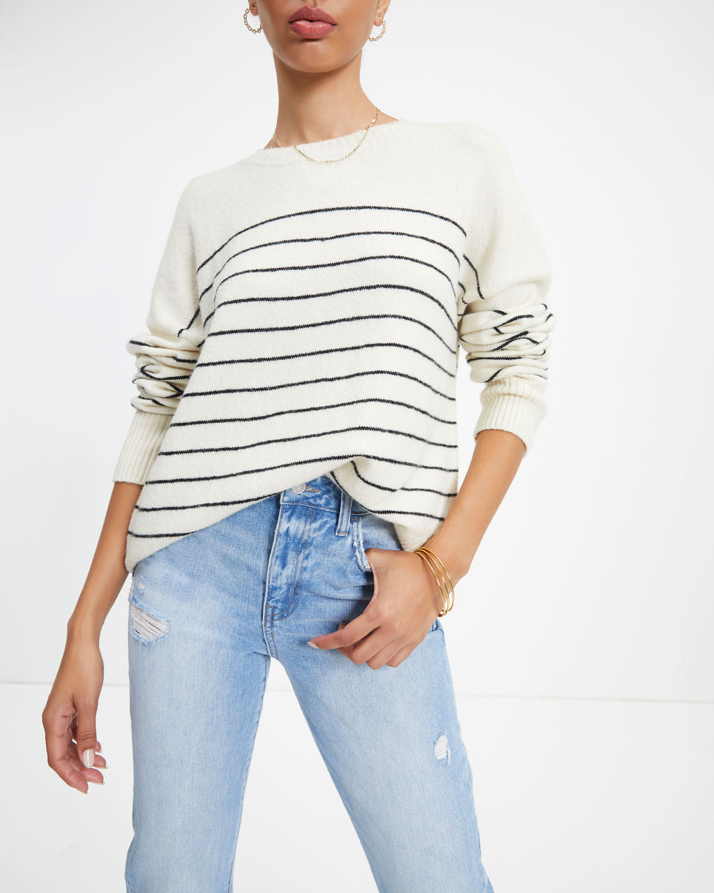 Harbor Autumn Coast Striped Knit Pullover Sweater