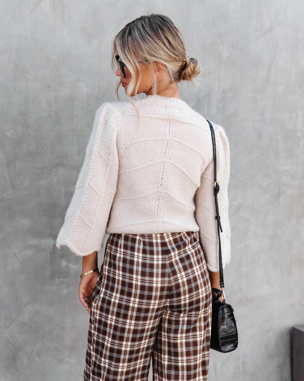 Darlene Knit Bell Sleeve Sweater - Beige