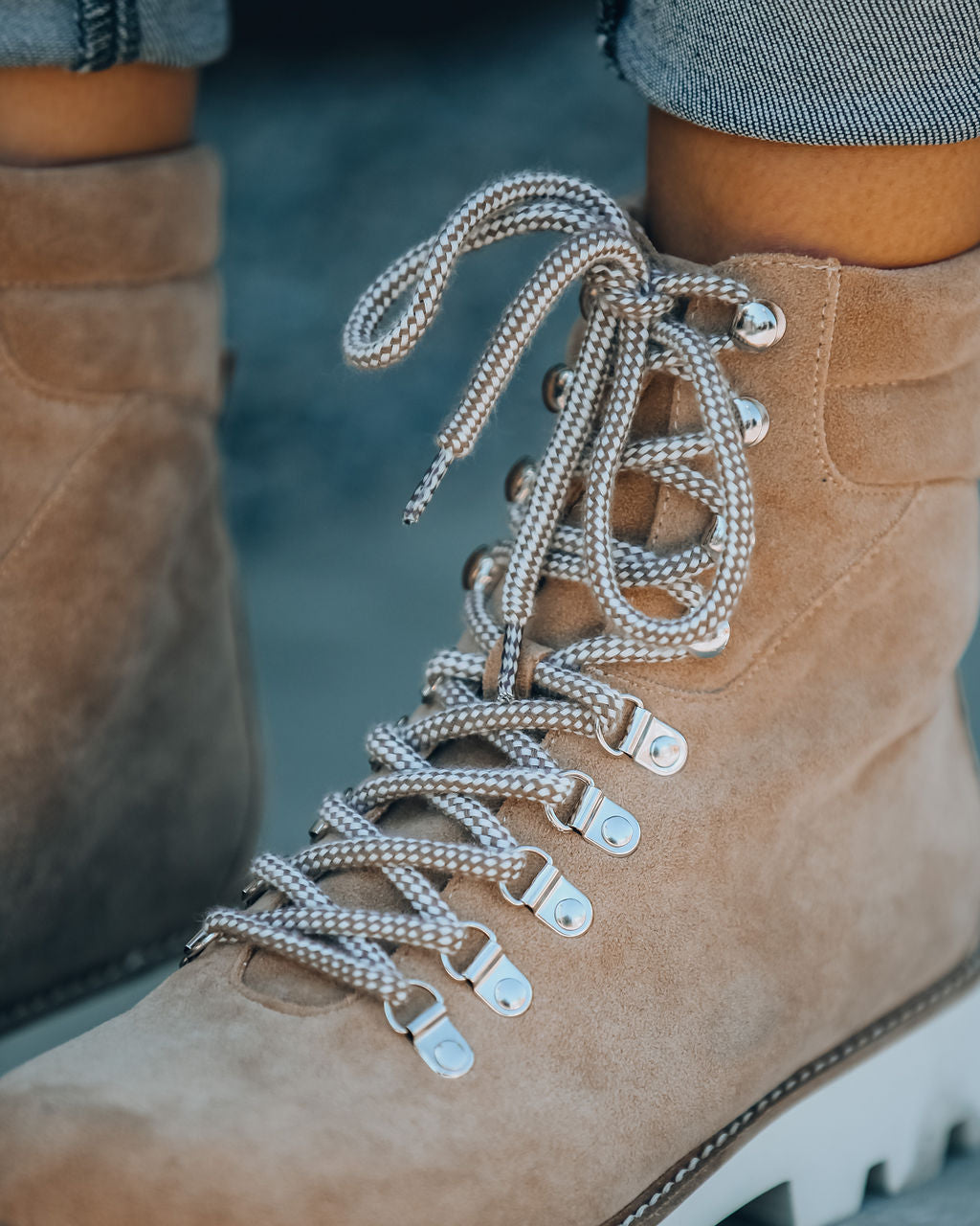Arlene Faux Suede Lace Up Boot