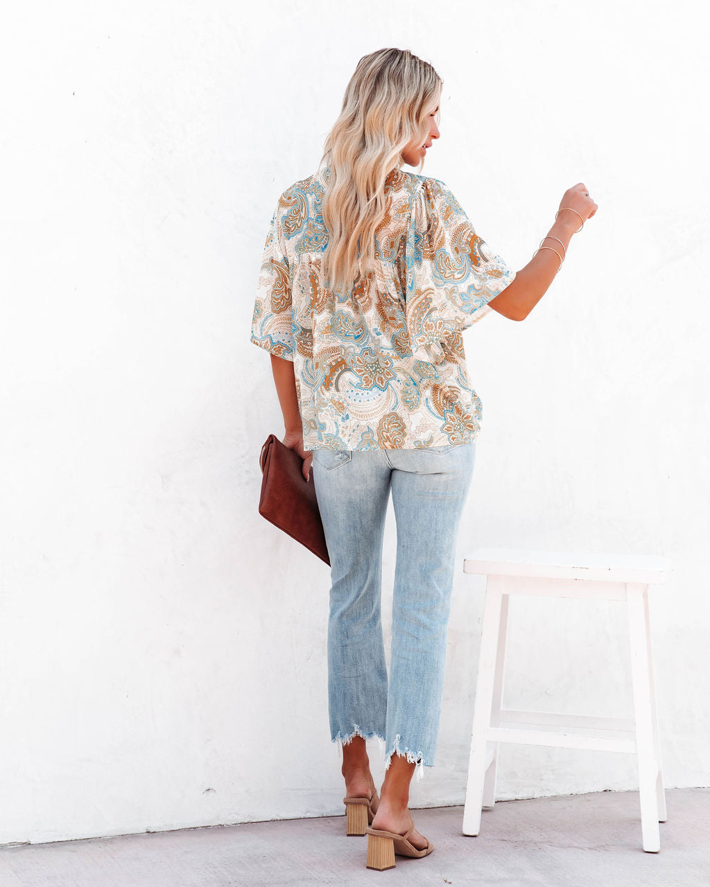 Karanella Paisley Print Babydoll Top - FINAL SALE