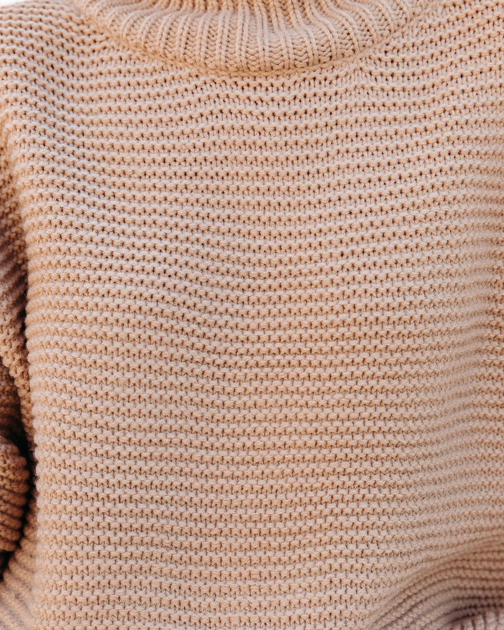 Glacier Mock Neck Knit Sweater - Warm Beige