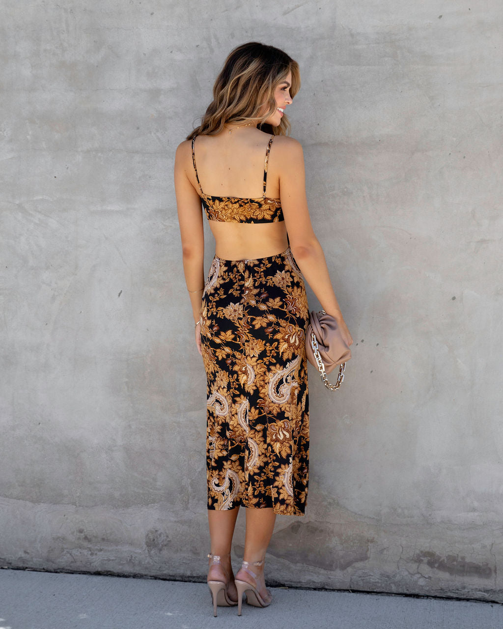 Montenegro Printed Cutout Midi Dress - FINAL SALE