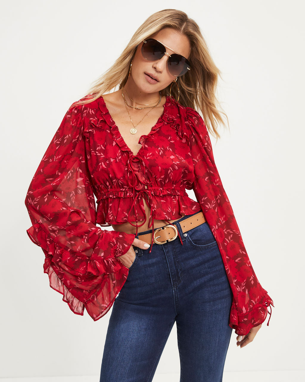 Finley Gold Buckle Belt - Beige