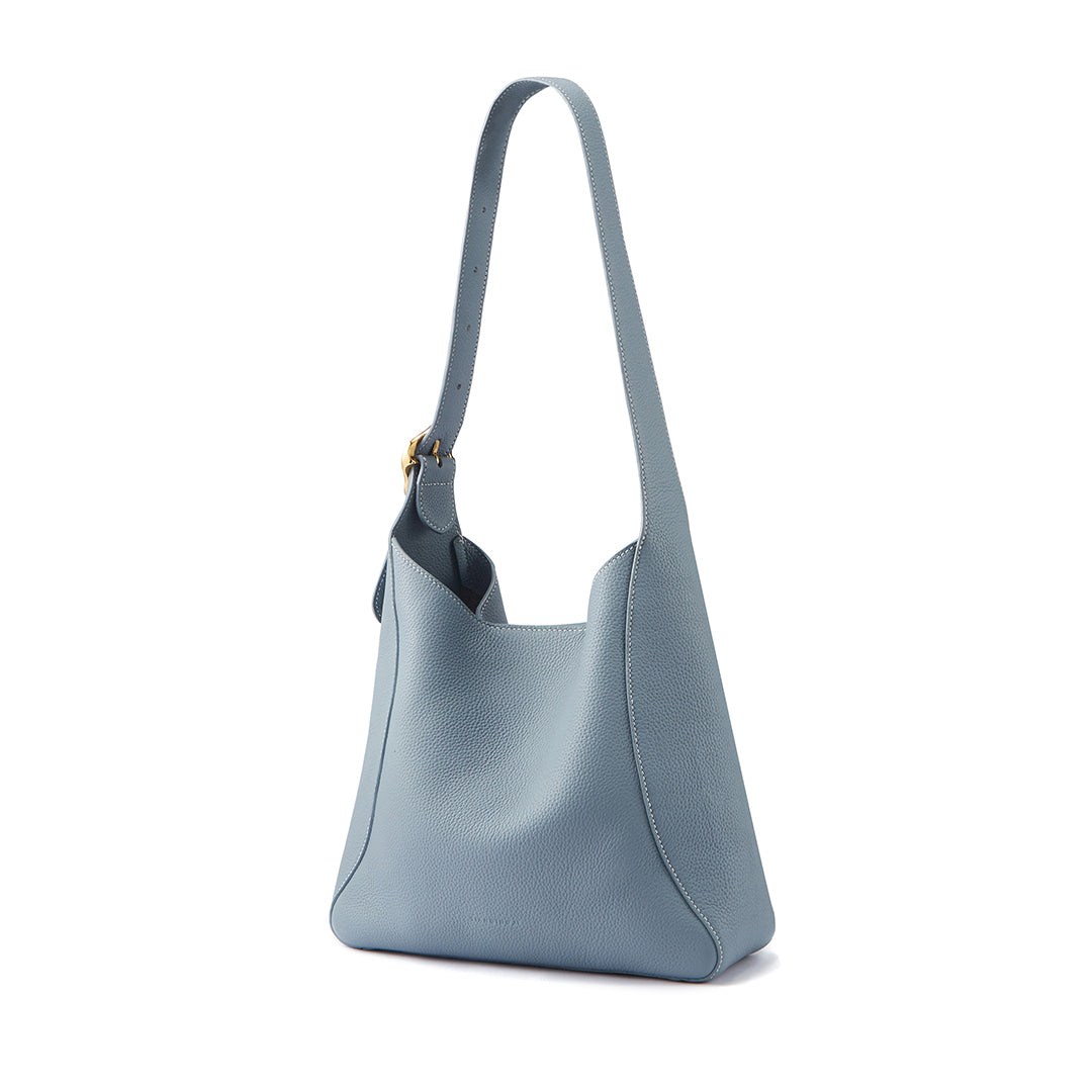 Handmade Blue TOGO Leather Shoulder Hobo Bag