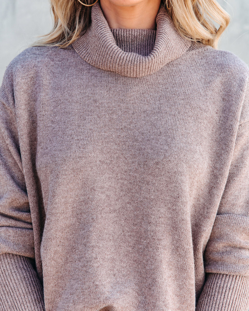 Faith Turtleneck Knit Sweater - Taupe