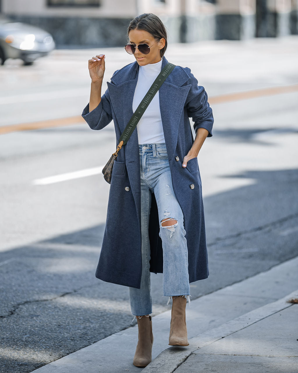 Autumn Necessities Pocketed Coat - Navy