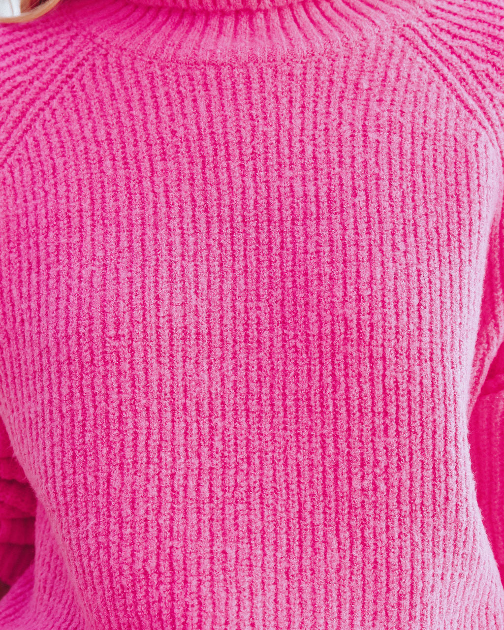 Charismatic Turtleneck Knit Sweater - Pink