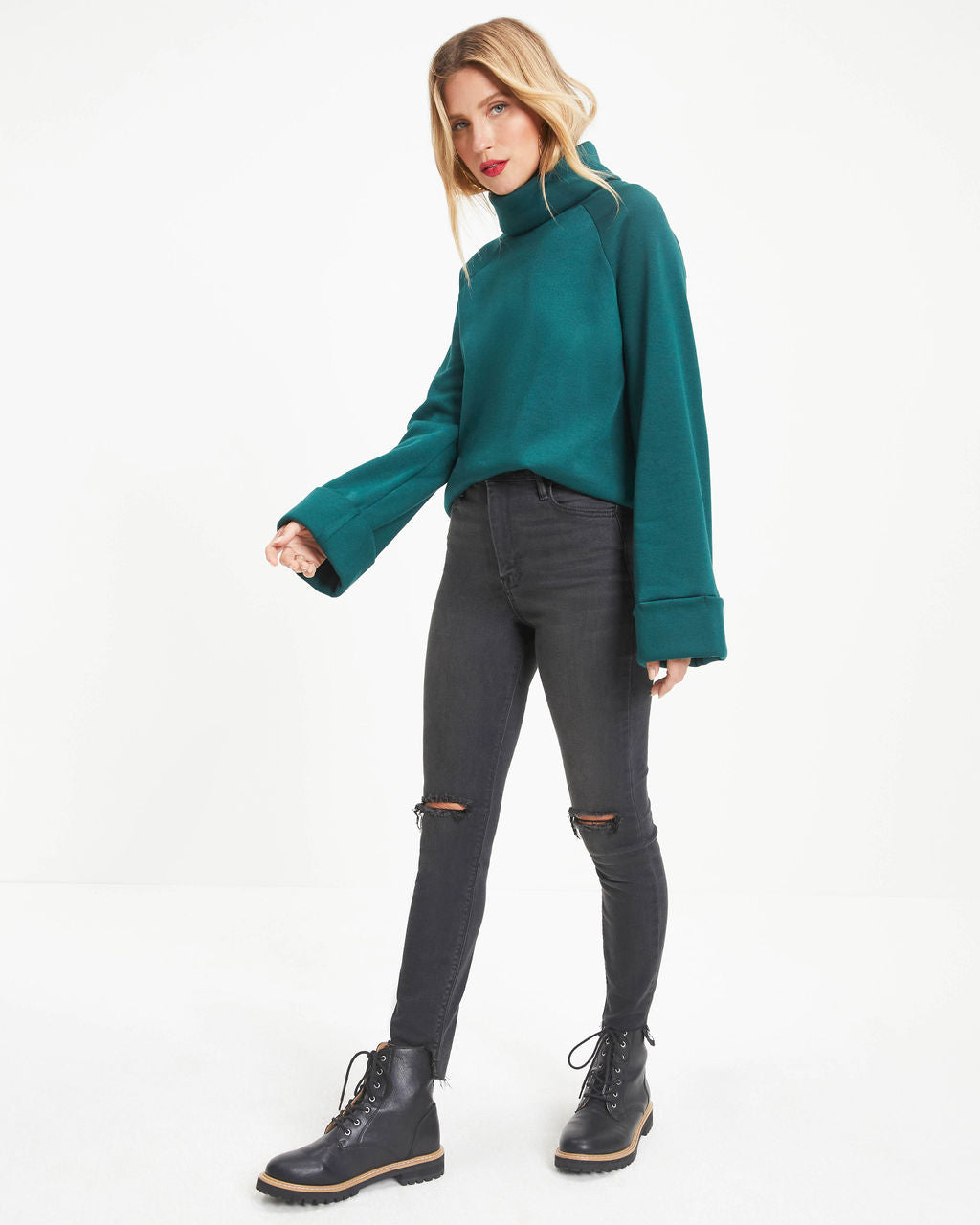 Ezra Turtleneck Pullover Sweater - Hunter Green