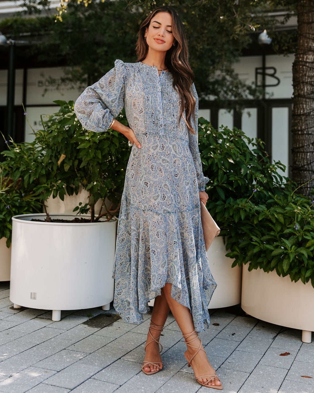 She Has A Gypsy Soul Paisley Chiffon Midi Dress